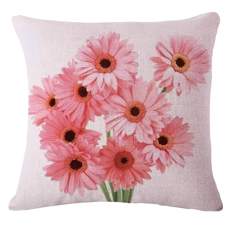 3D подушка с цветочным принтом Подушка для домашнего декора Льняные декоративные