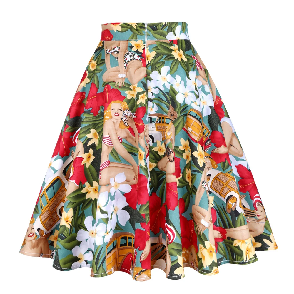 Летнее Хлопковое платье с цветочным принтом и автомобиля красивым рисунком