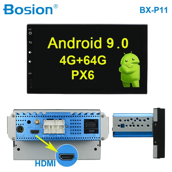 4G 64G Bosion Android 9,0 авто радио Восьмиядерный 7 дюймов 2DIN универсальный автомобильный без DVD плеера gps стерео аудио головное устройство поддержка DAB DVR OBD BT - Цвет: 4G 64G