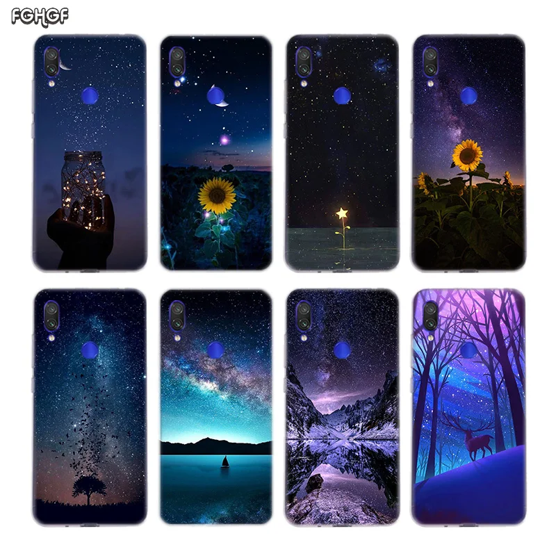 Starry landscape Silicone Case For Xiaomi Redmi Note 8 7 6 Pro 5 4 4X 5A Plus Xiomi 9T 9SE Lite A1 A2 Cover |