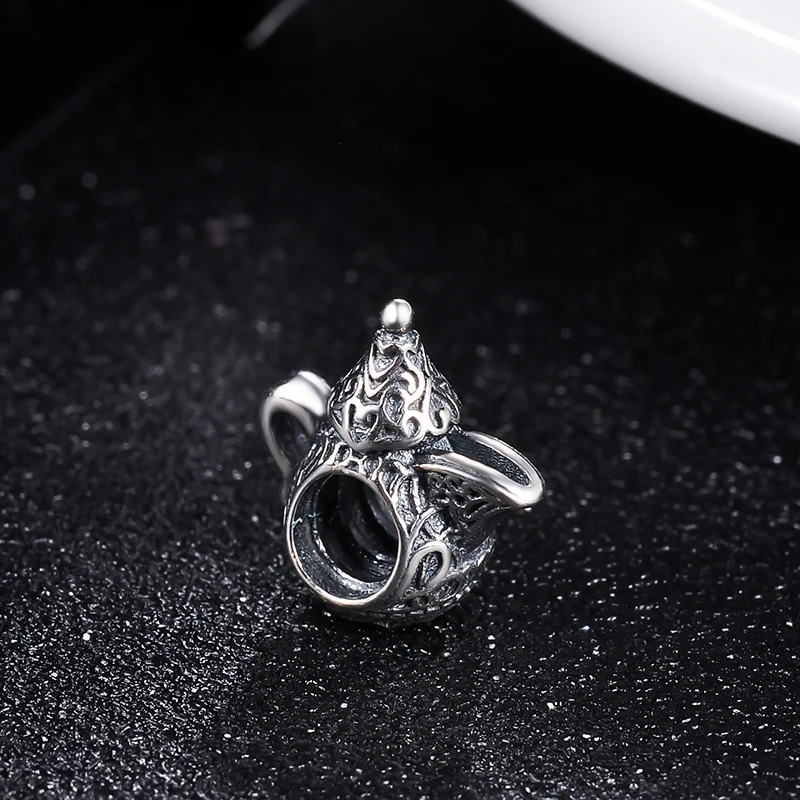 

925 Sterling Silver Magic lamp Beads Retro Pendant Fit Original Pandora Charms Bracelets DIY Women Jewelry Making
