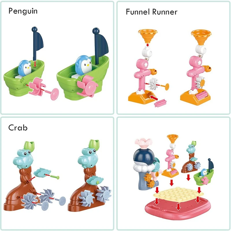 

Bath Toys For Toddlers Kids Bathtub Swimming Pool Game Toy DIY Waterfall Spinning Tubes Water Park Assemble Set