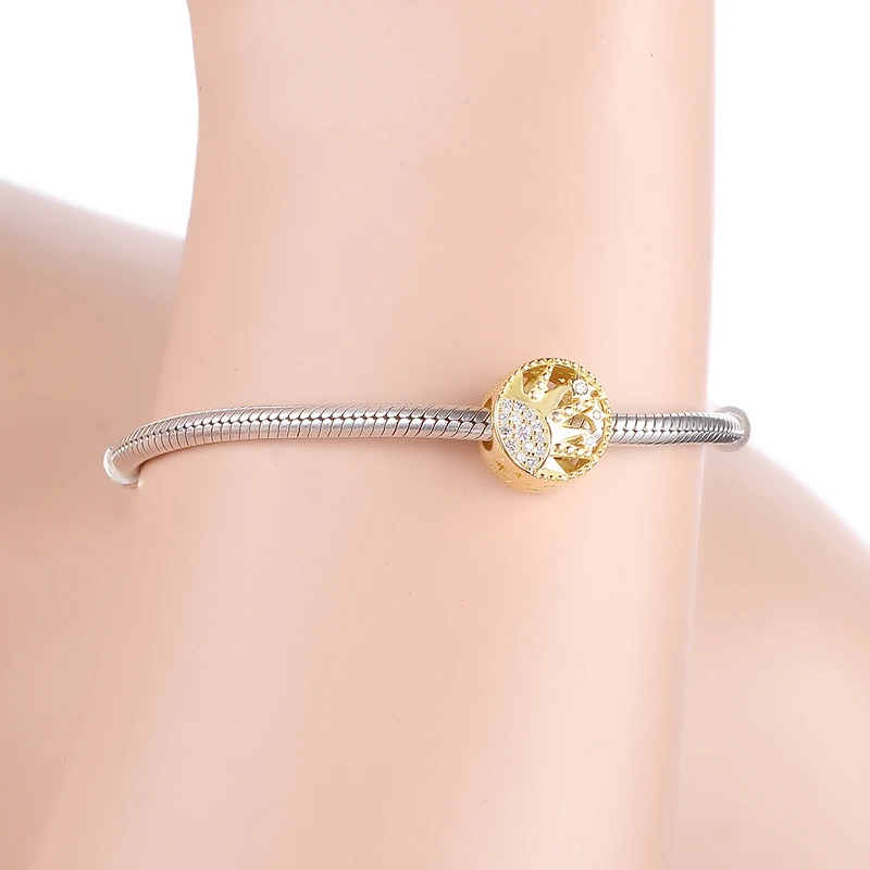 Женский браслет Шарм из серебра 925 пробы с фианитом|Бусины| |