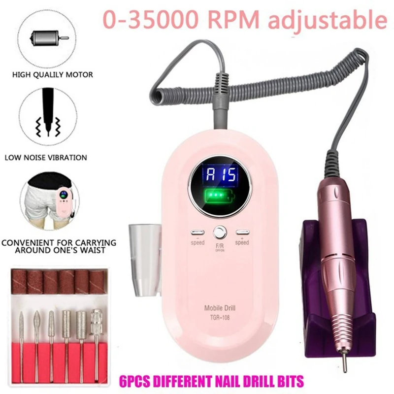 

Electric Nail Drill Machine Manicure Machine Nail Master 35000RPM Nail Art File Nail Drill Bits Tools