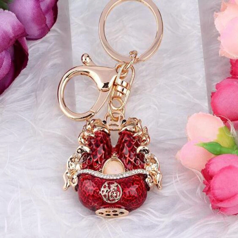 Цепочка Стразы для ключей женская модный цветной брелок в виде совы рыбы скелета