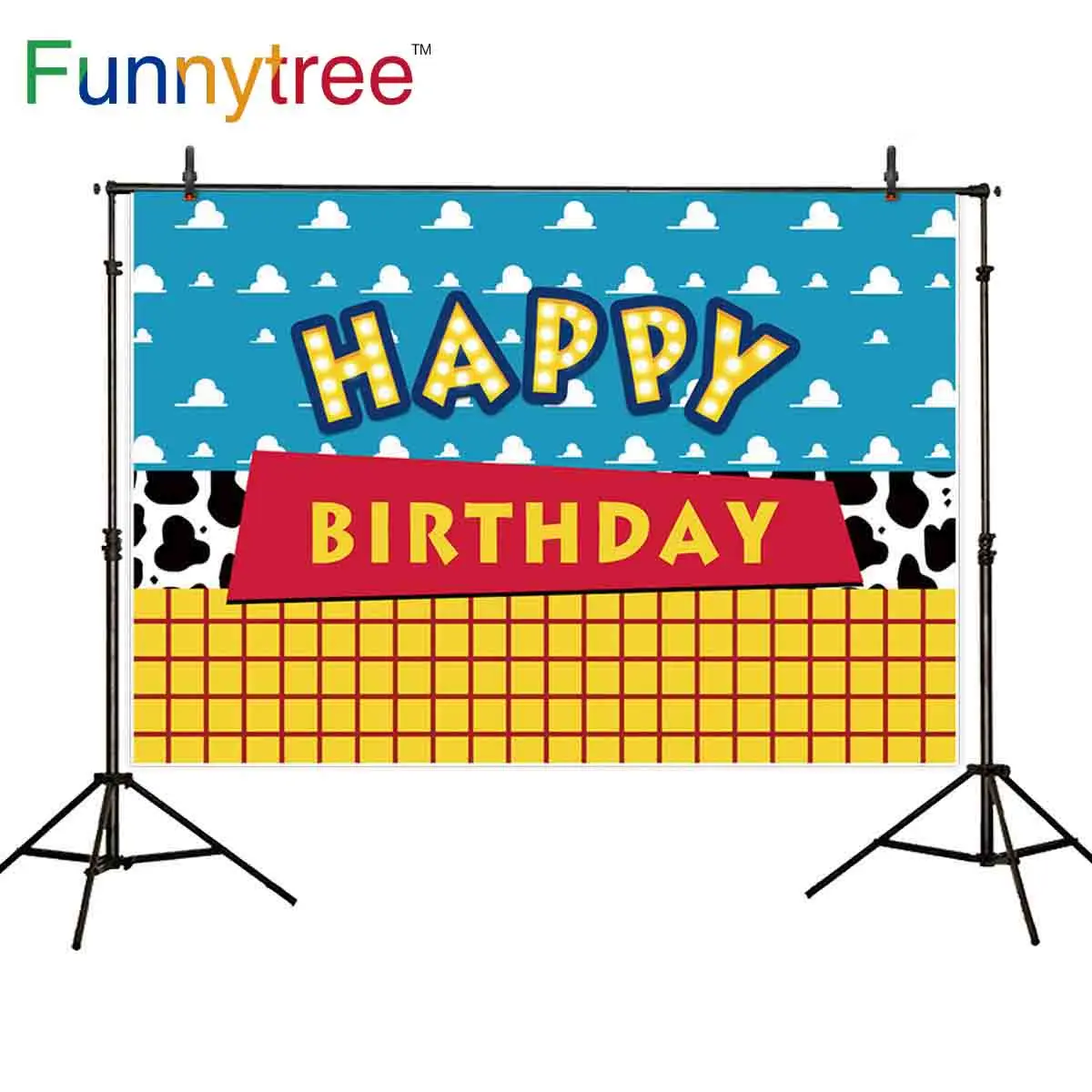 

Фотофон Funnytree для фотостудии, детский магазин игрушек, облачный баннер, вечерние украшения для детского душа, фотосессия