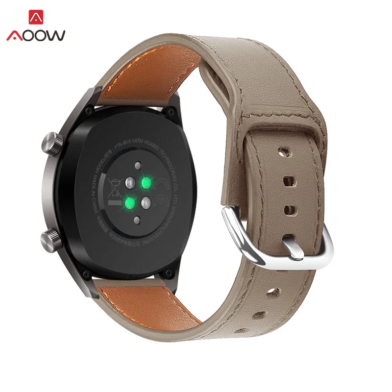 Браслет из натуральной кожи для huawei Watch GT Active 46 мм ремень с металлической пряжкой 22 мм ремешок для samsung gear S3 Honor Magic