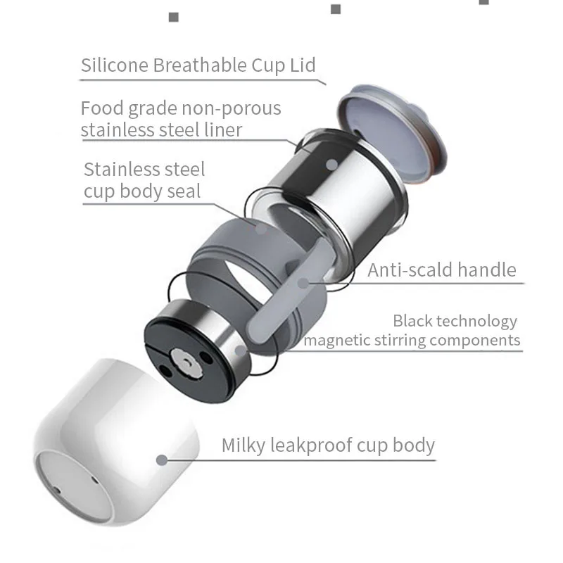 Автоматическая чашка для перемешивания кофе умная из нержавеющей стали с