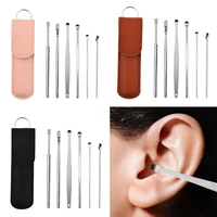 6pcs ear cleaner wax removal tool earpick sticks earwax remover curette ear pick cleaning ear cleanser spoon health care earpick