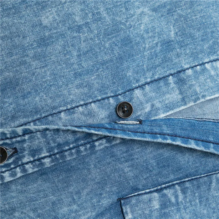 Джинсовая рубашка мужская с длинным рукавом 100% хлопок ковбойская