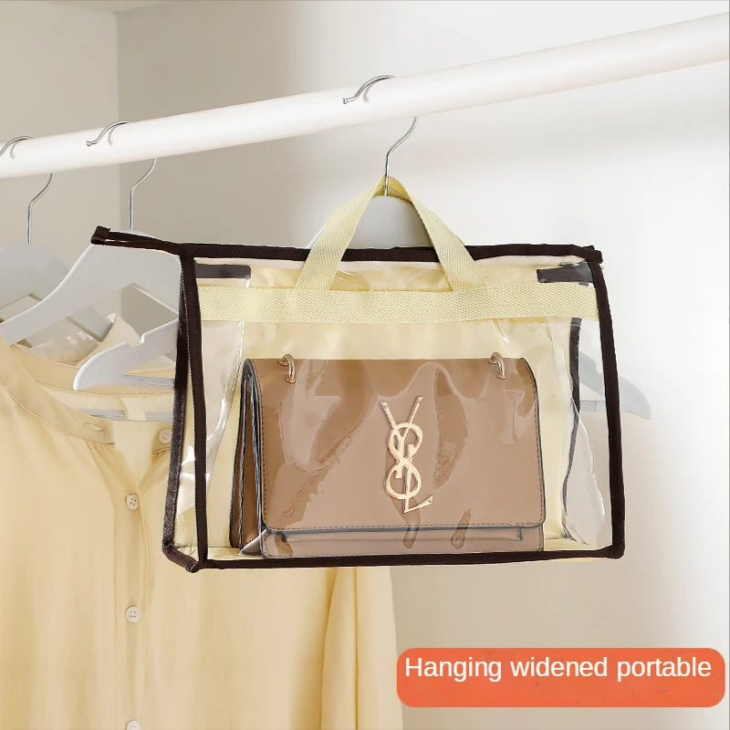

Dust-Proof Transparent Storage Bag Organizer Hanging Handbag Cover with Zipper High Capacity Storage Bags