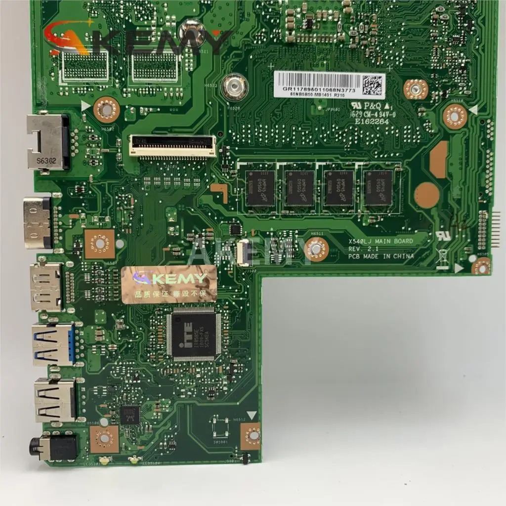 

Akemy X540LA For ASUS X540L F540LA X540LJ Laptop motherboard 4G RAM I7-5500U REV2.1 Test before shipping work 100%