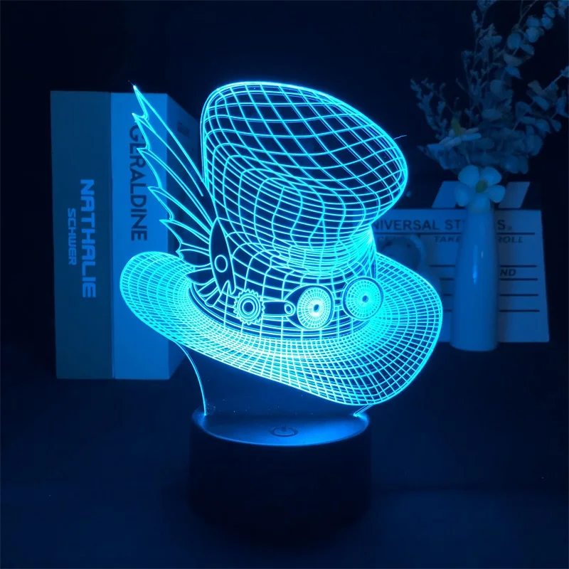 3D ночник с сенсорным датчиком в виде крышки джаза декоративный светильник для