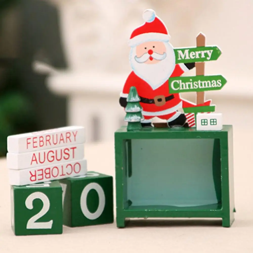 

Christmas Mini Creative Gifts Wooden Christmas Calendar Lovely Cute Wooden Christmas Calendar Desk Ornament Decoration