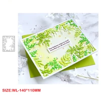 new metal plants background cutting dies for 2021 scrapbooking square tree leaf branch frame stencils embossing card making