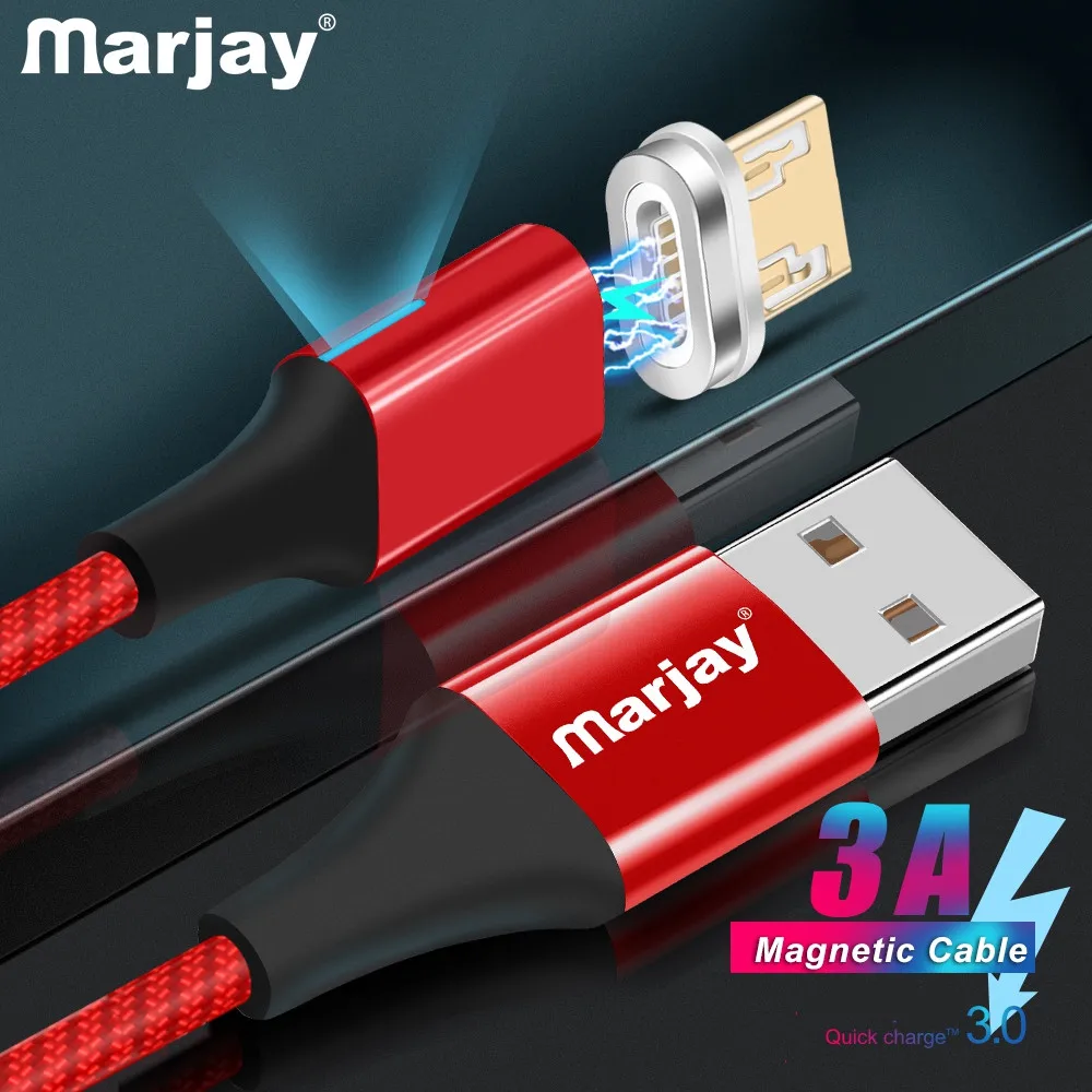 Marjay Магнитный Micro USB кабель для быстрой зарядки телефона зарядное устройство адаптер кабель для передачи данных для samsung Xiaomi huawei SONY зарядка Microusb
