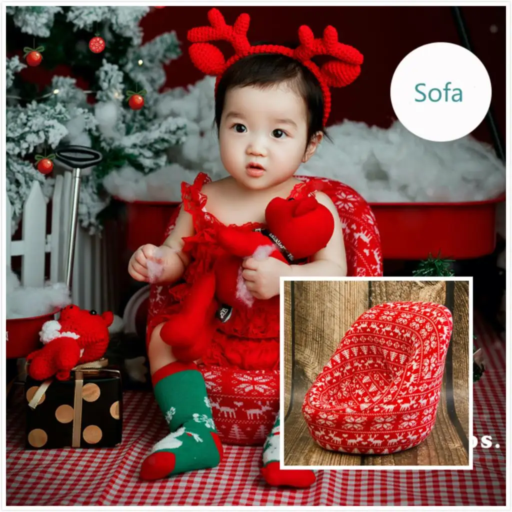 Рождество новорожденный детский диван красное детское сиденье для детской