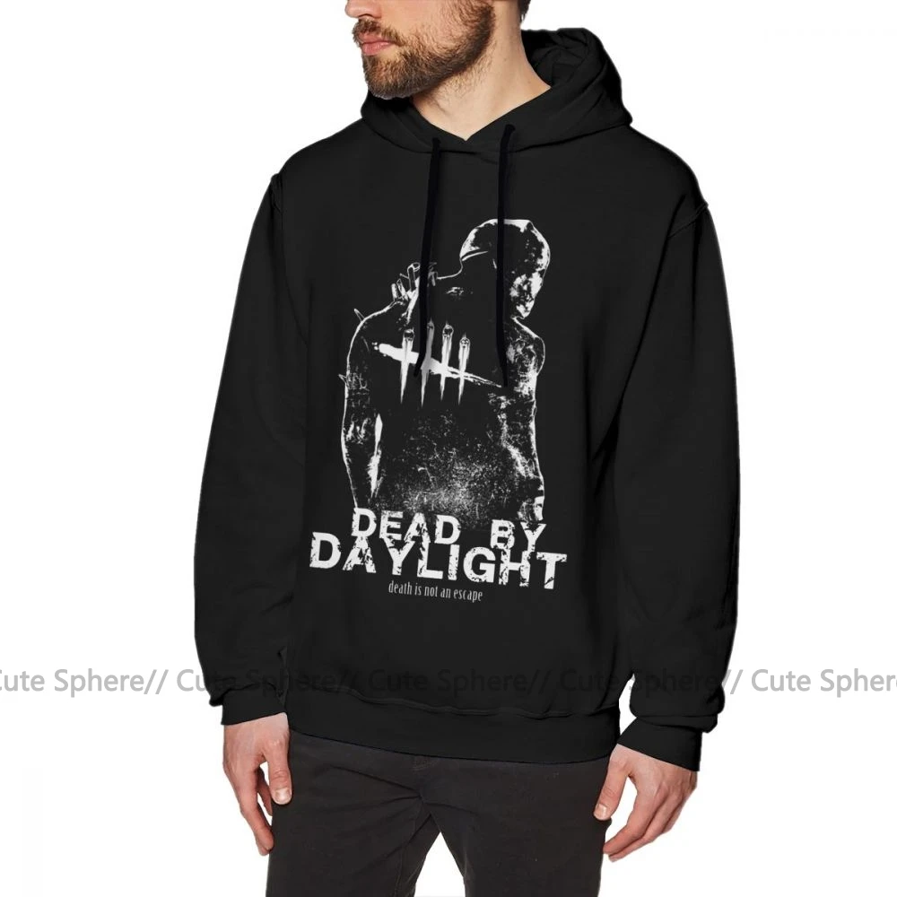 Толстовка Dead By Daylight, худи Dead By Daylight, теплый черный пуловер, толстовка с капюшоном для улицы, Длинные мужские хлопковые крутые толстовки оверсайз - Цвет: Black