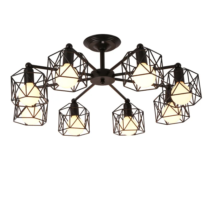 

Винтажный потолочный светильник из кованого железа с несколькими стержнями, E27