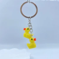 japanese and korean cartoon hand made cute little yellow duck pendant girl vitality fun sweet animal duck keychain