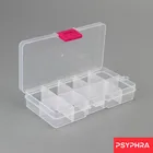 Прозрачная Съемная коробка для хранения, коробка для украшений, коробка для отделки ногтевого дизайна, чехол для наконечников, органайзер для бисера и таблеток, мелкие компоненты, инструменты для украшений