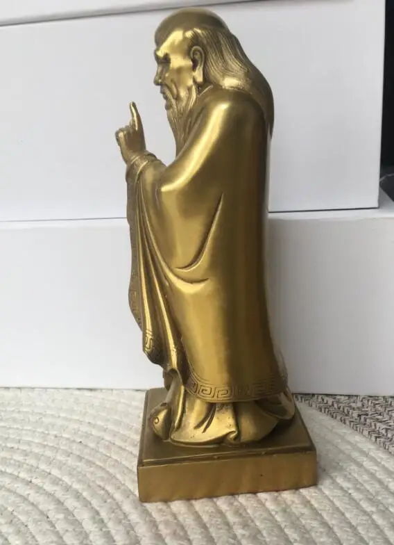 Бесплатная доставка 23 см 9 дюймов Китай бронзовая позолота этика мораль тианзун