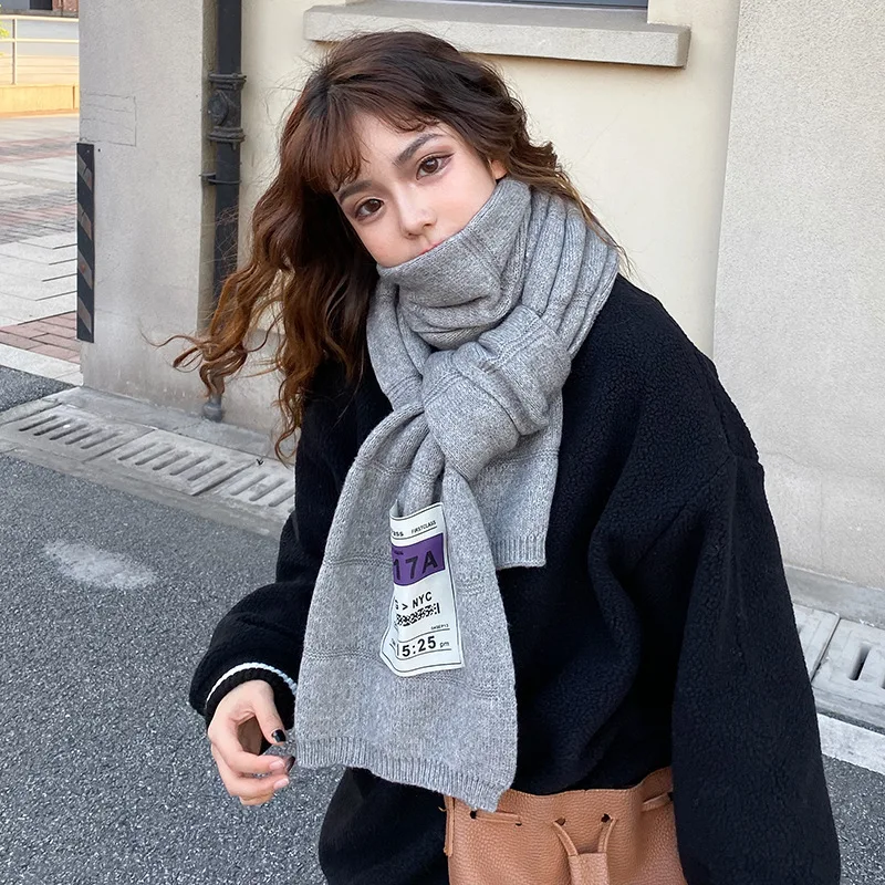 Осень зима 2019 длинный шарф для девочки на день ветра утепленный студенческий