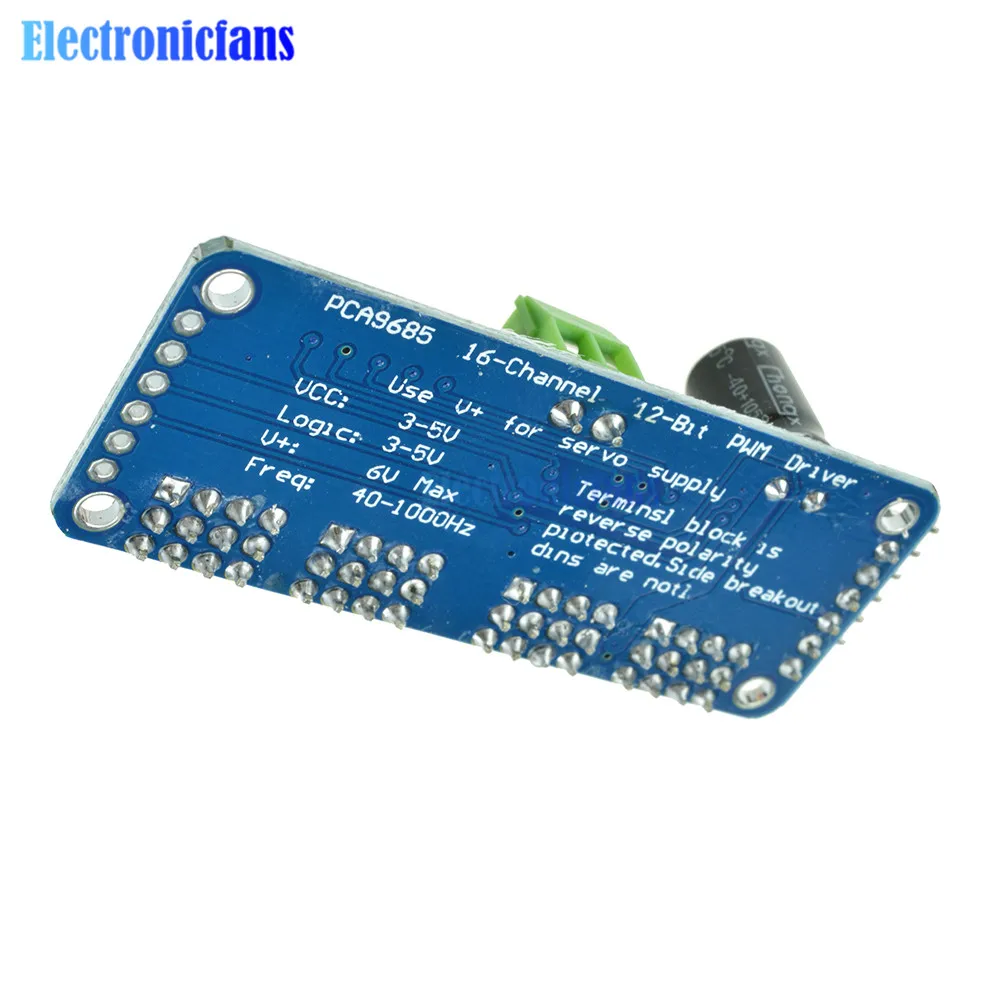 PCA9685 плата драйвера 16-канальный 12-разрядный PWM драйвер серводвигателя I2C