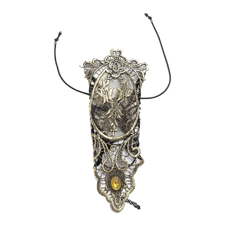 Женские длинные перчатки без пальцев в стиле стимпанк кружевные ажурные