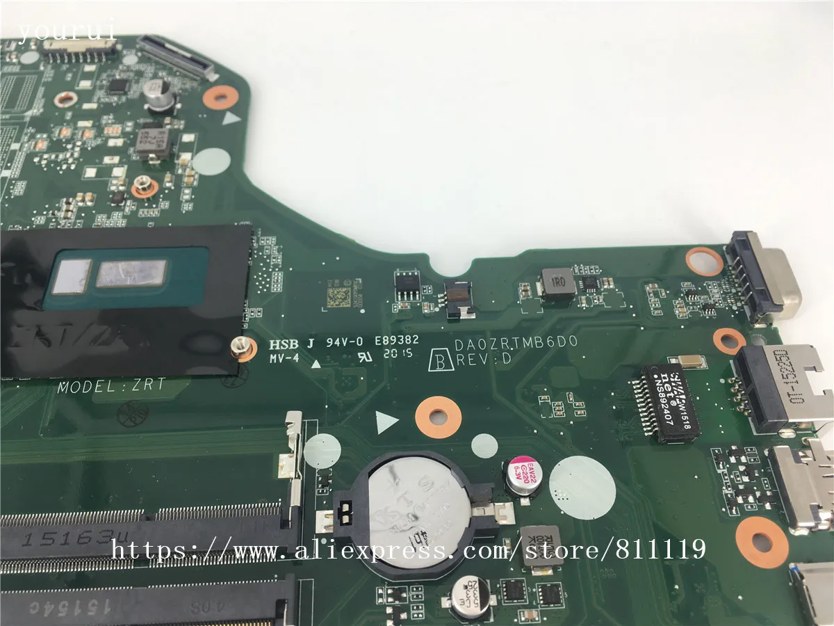 

yourui Original For Acer aspire E5-573 series laptopmotherboard DA0ZRTMB6D0 NBVB011003 with SR210 3805u cpu tested work