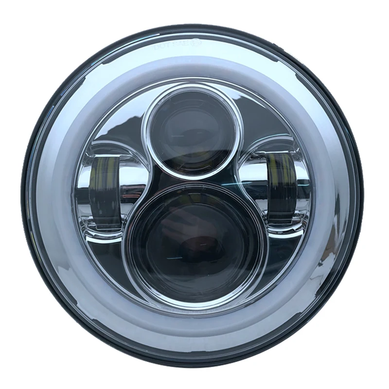 For Lada Niva Urban 7inch Led Headlight Light Halo Angle Eyes DRL Headlamp with fog lamp Jeep Wrangler Off Road 4x4 suzuki s | Автомобили