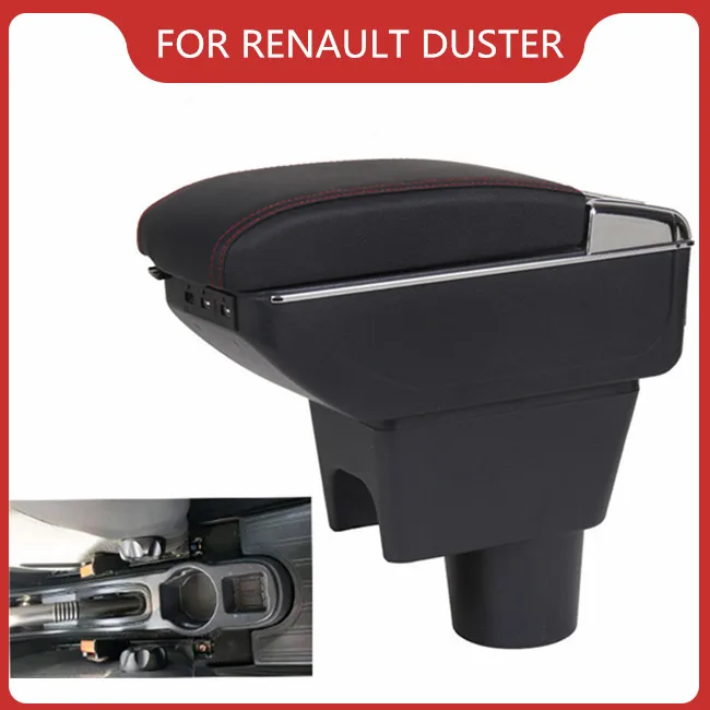 

CAR ARMREST FOR RENAULT DACIA DUSTER 2010-2018 Car Accessories Console Box Center Arm Rest With Cup Holder Ashtray USB Port