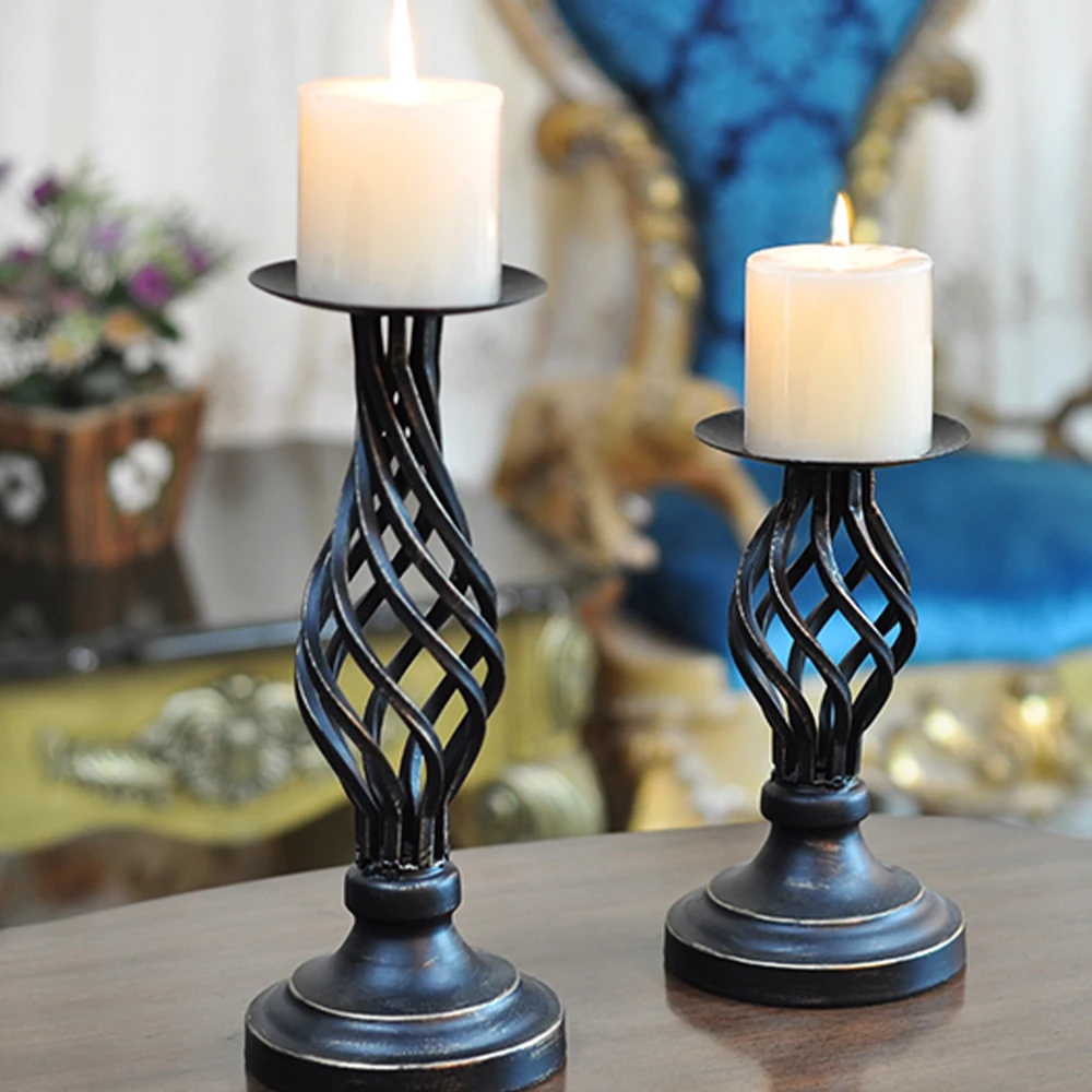 

Metal Candlestick Wedding Decorative Ornaments Candle Holder Table Centerpiece Candlelight Dinner Decorations Wedding Decor