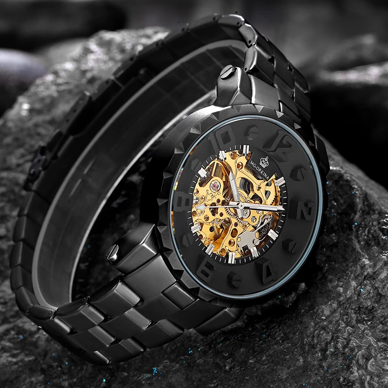 Reloj Hombre бренд Orkina НОВЫЙ Скелет Мужские автоматические механические часы из