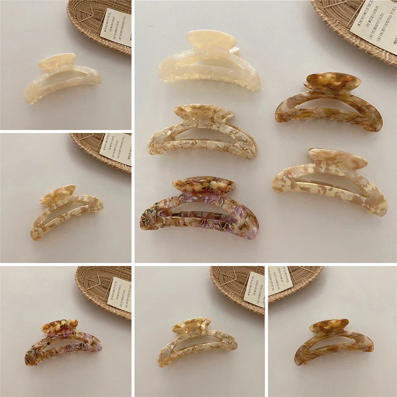 

1PC Girl Hair Claw Crab Women Geometric Hair Clamp Grab Hair Clip Crabs Grip Barrettes Korean Hairpin Acrylic Hair Accessories