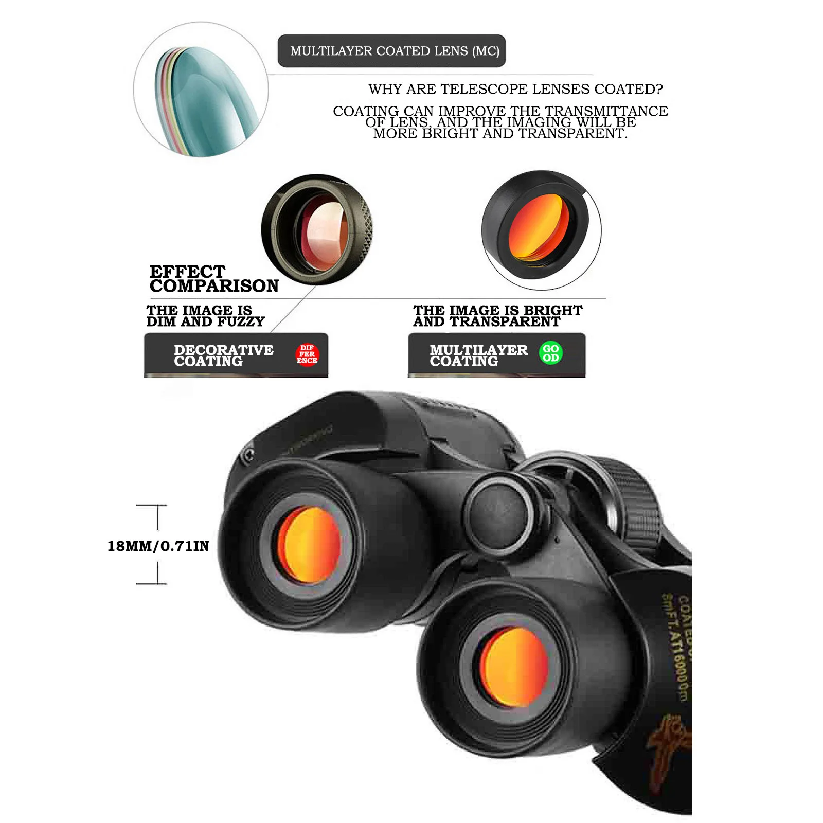 

Telescope 60X60 Zoom Binoculars Day/Night Vision Travel Outdoor HD Hunting Telescope +Bag telescopio binoculars