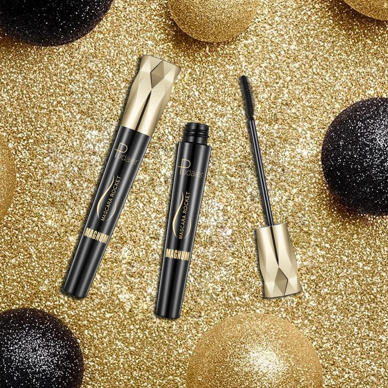

Pudaier 4D Crown Silk Fiber Mascara Dense Durable Waterproof Non-Dainty Black Thick Lengthening Eye Lashes Cosmetics Eye Makeup