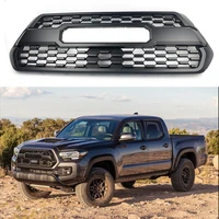 fit for toyota tacoma 2016 2017 2018 hood black grille mesh racing grill with led lights abs high quality abs grille