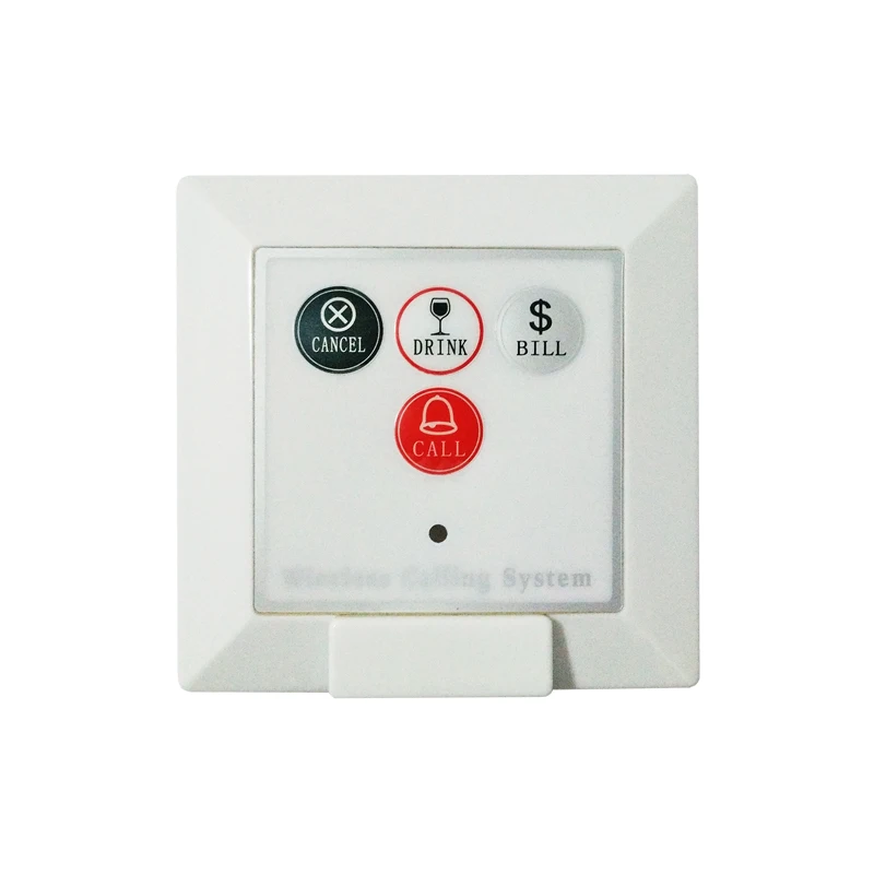 

bell buzzer button waiter K-W4 CALL BILL CANCEL for wireless pager system buzzer install on the wall-mounted