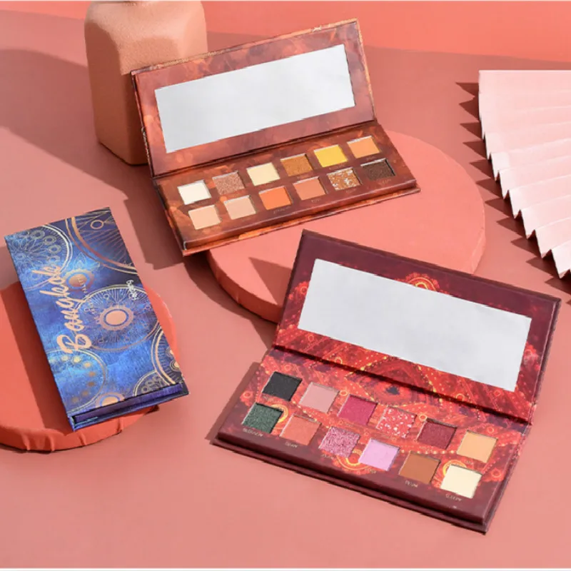 Матовые блестящие тени для макияжа 12 цветов палитра теней век с жемчужинами