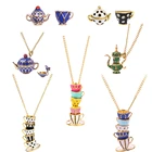 Ожерелье с подвеской в виде чайника ручной росписи, эмалированное, модное ювелирное изделие, бижутерия, аксессуары для женщин, подарки для женщин