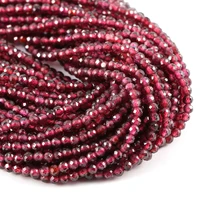 natural stone beads small beads faceted garnet 2345mm section loose beads for jewelry making necklace diy bracelet 38cm