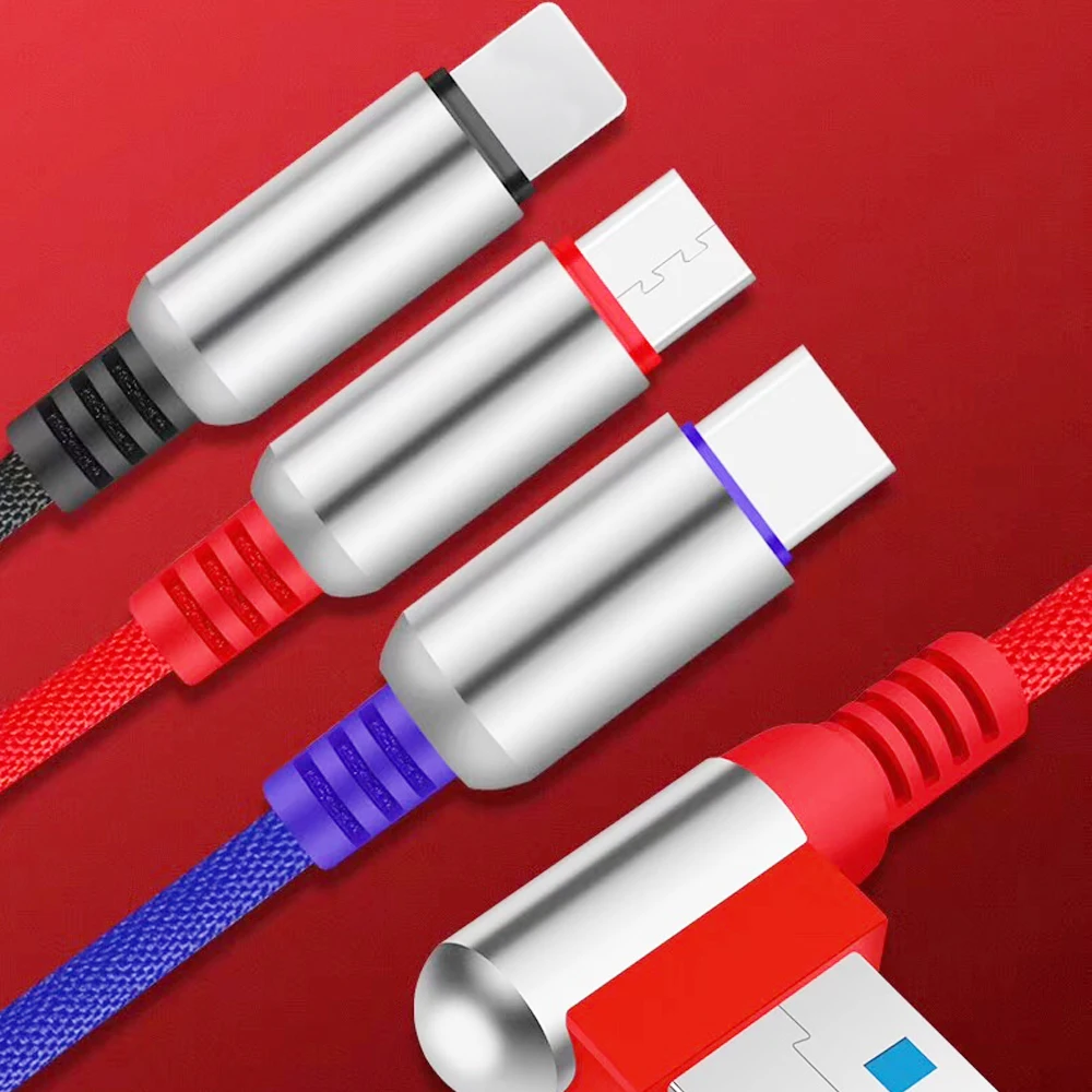 3 в 1 мульти зарядный кабель для Apple один волочение три линии передачи данных Android