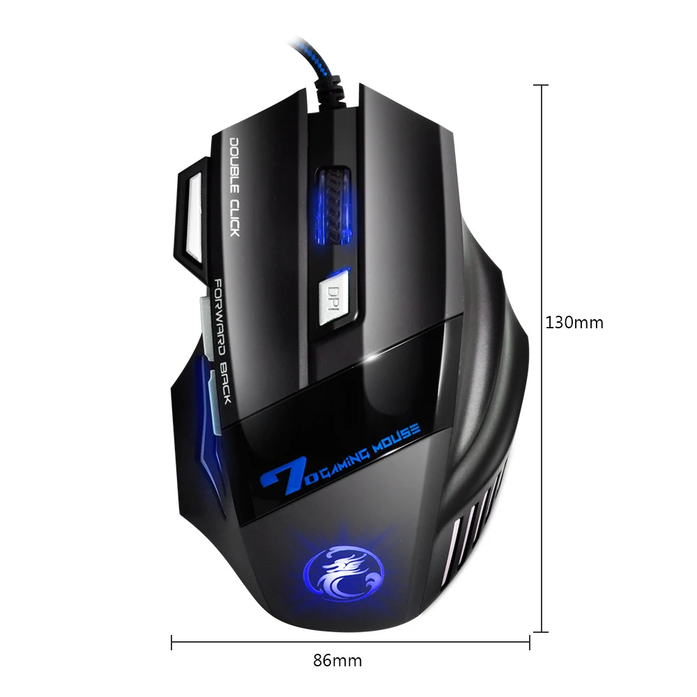 

iMice X7 Gaming Mouse Ergonomic Design 7 Button USB Wired Double-click Key Silent Mouse With Backlight Optical Mouse forComputer