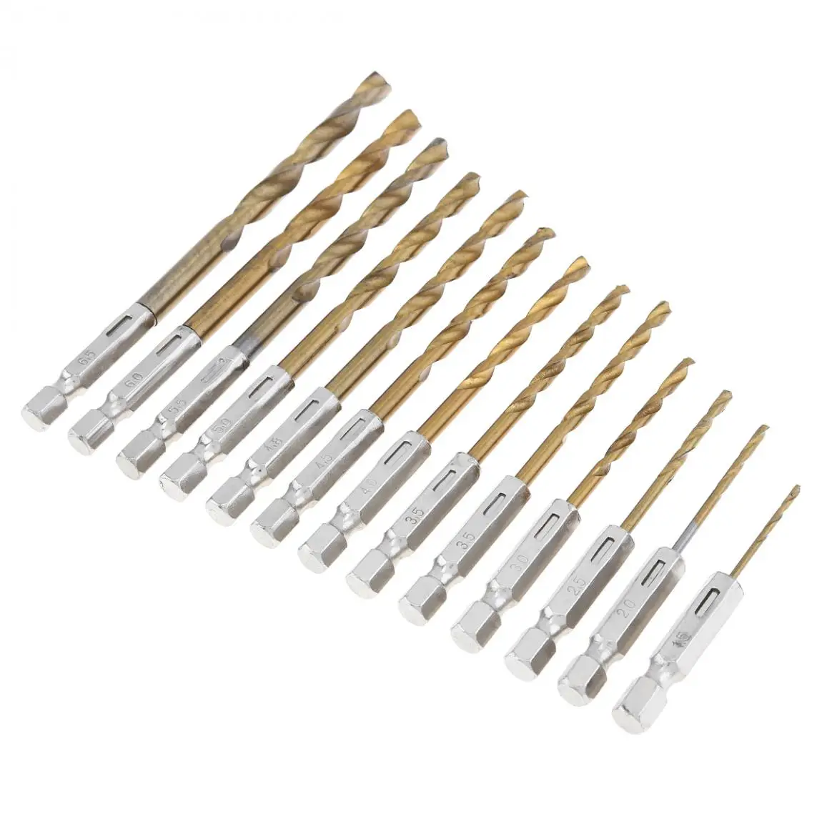 13 шт./лот быстрорежущей стали HSS набор сверл с титановым покрытием 1/4 шестигранный