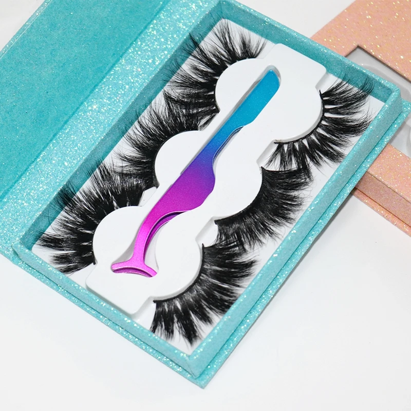 

Fluffy 25mm Mink Eyelashes With Curlers Eyelash Extensions Kit Diamond Eyelash 3D Real Mink Lashes Vendor Custom Packaging