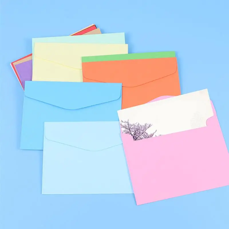 

1 Set 70Pcs Solid Color Paper Envelopes Practical Invitation Cards Envelopes