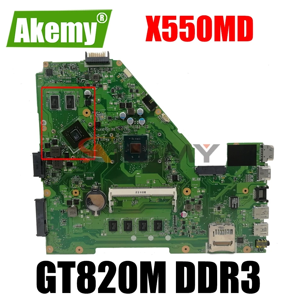 

Akemy 60NB06P0-MB2400 Main board For ASUS X550MD Y582M X550MD X550MJ X552M laptop motherboard NVIDIA 820M Graphics DDR3