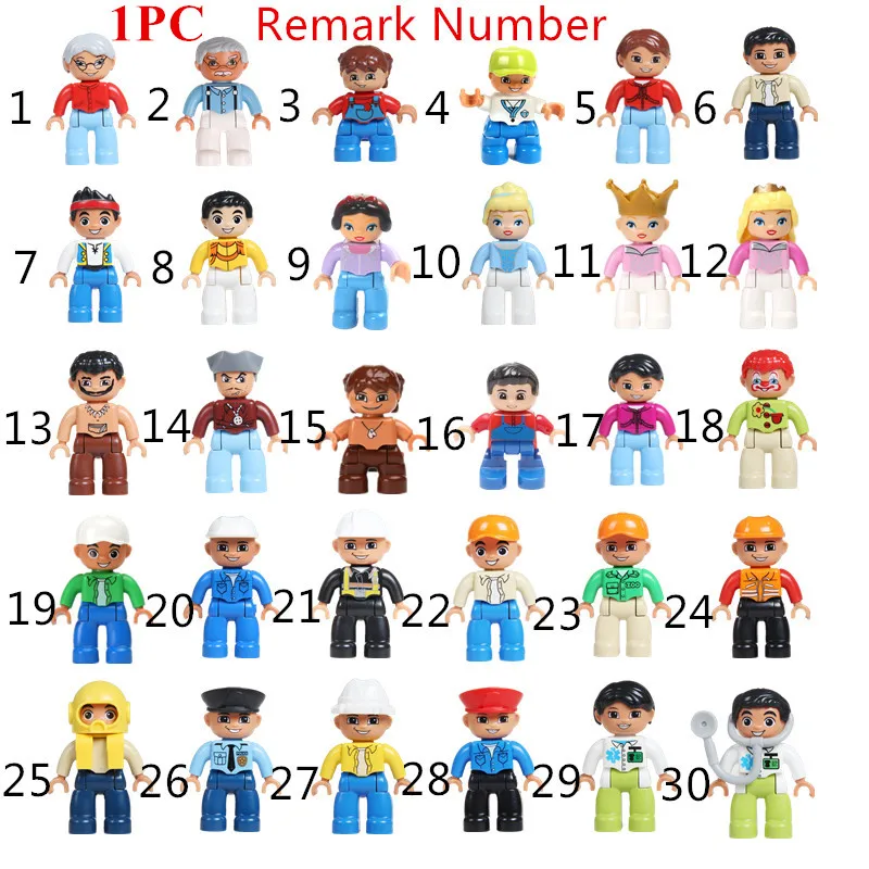 1pc doll Девушки Спальня строительные блоки части DIY игрушки кровать диван Туалет Телефон Ванна мясо Кукуруза камера аксессуары совместимы с Duploes - Цвет: 1pc doll