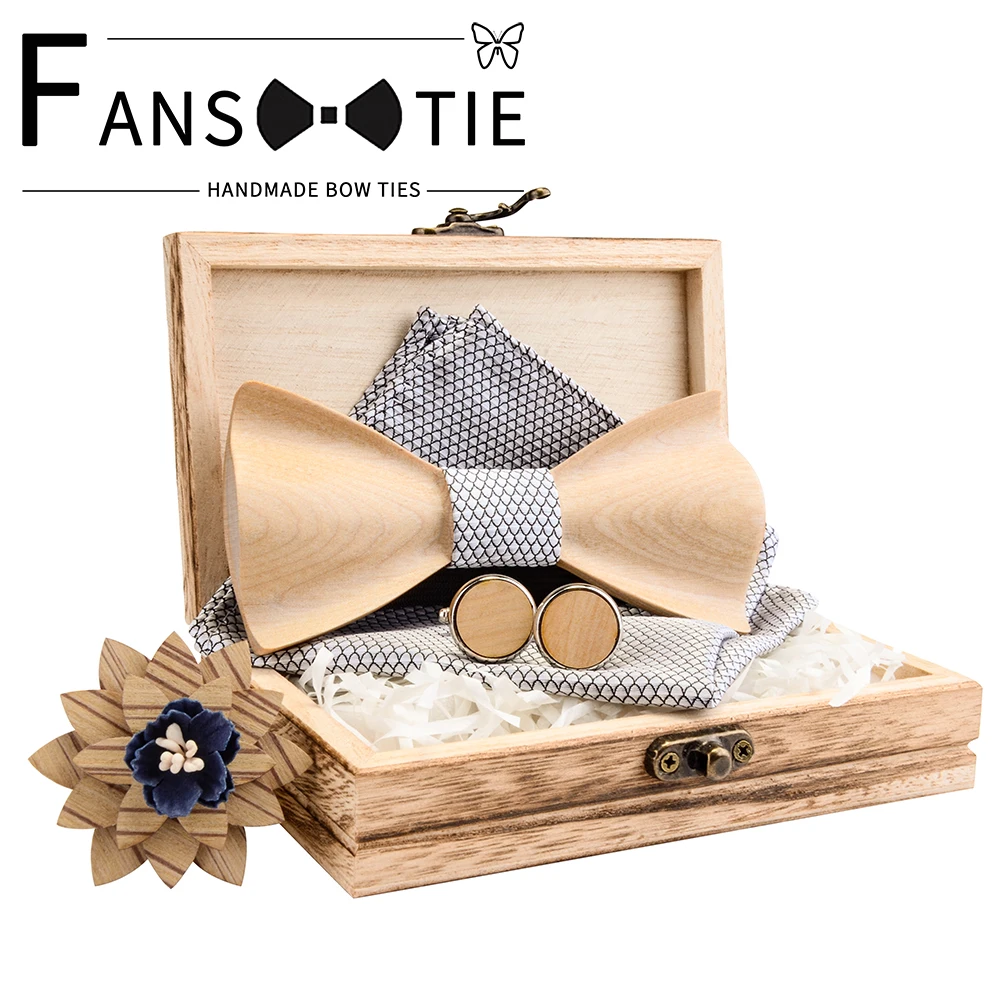 Новые 3D цветочные деревянные галстуки-бабочки для мужчин деревянная бабочка